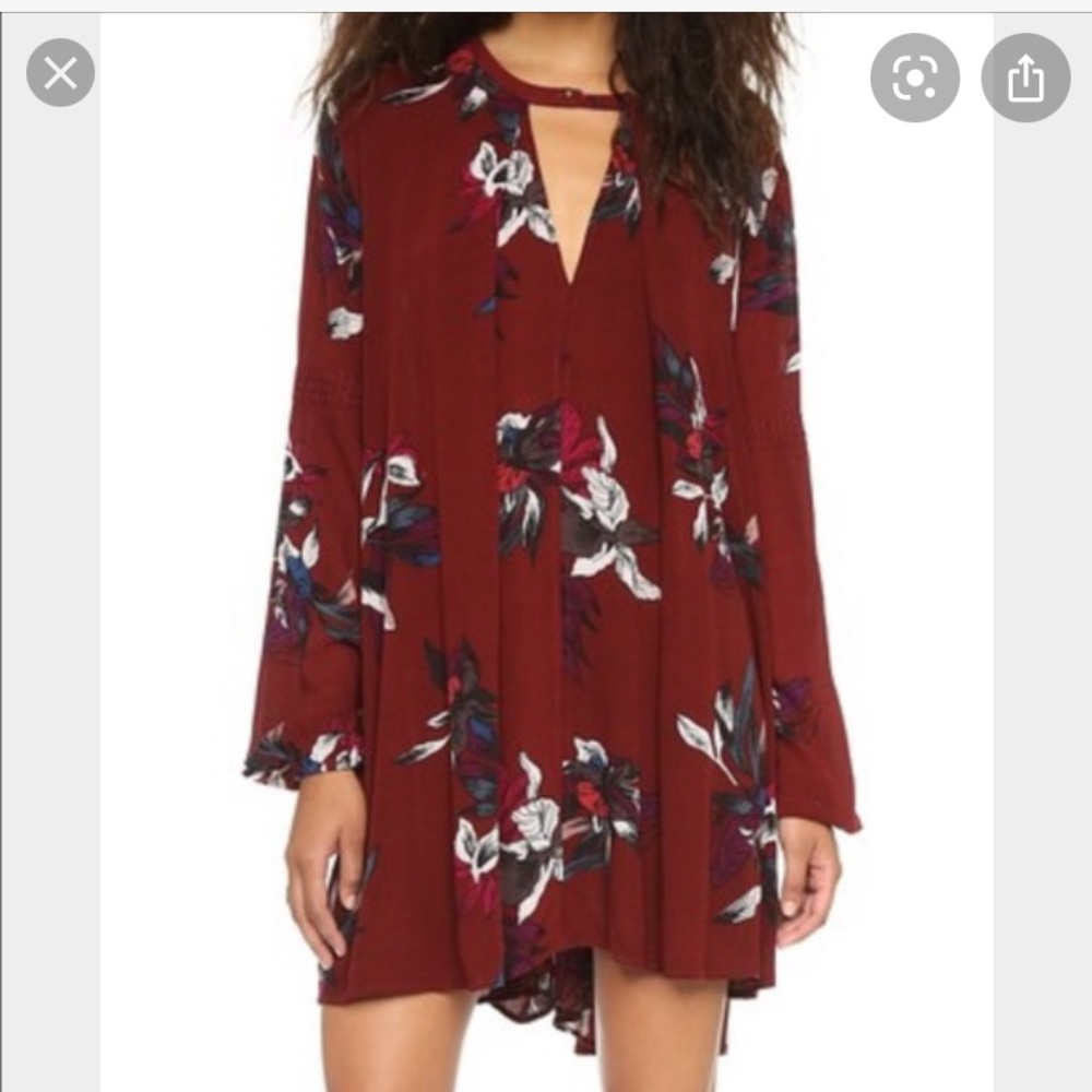 FREE PEOPLE MAROON TUNIC SIZE XS